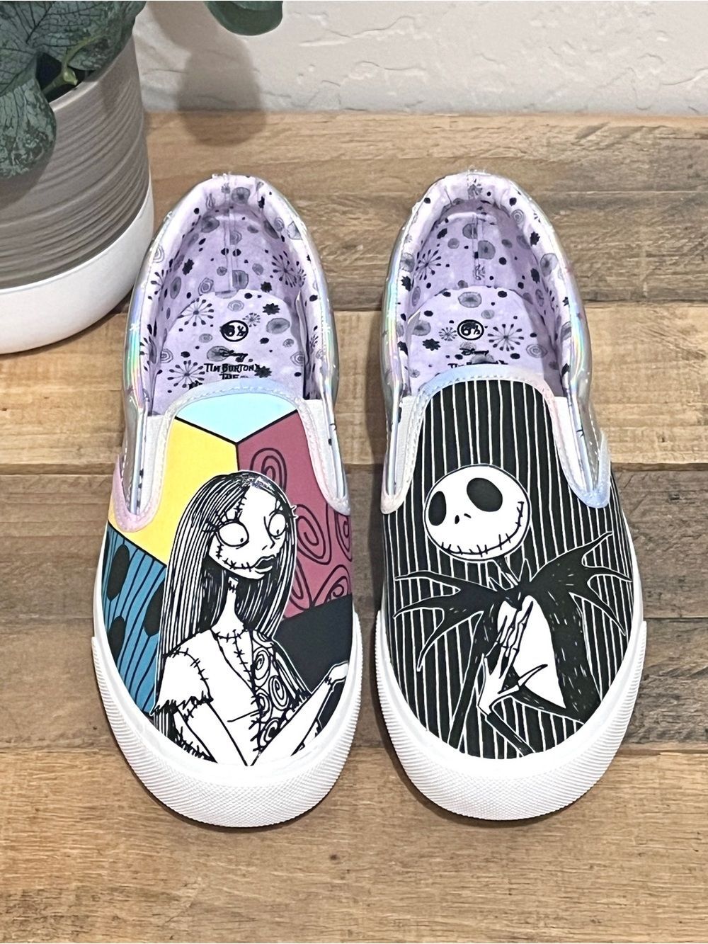 Ground Up Disney Nightmare Before Christmas Slip On Sneakers W 6.5 NWOT